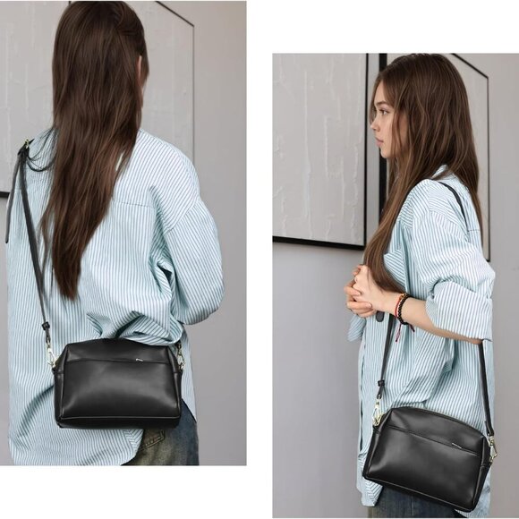 Crossbody Purse Women Vegan Leather Small Organizer Adjustable Strap Bag - Picture 6 of 6